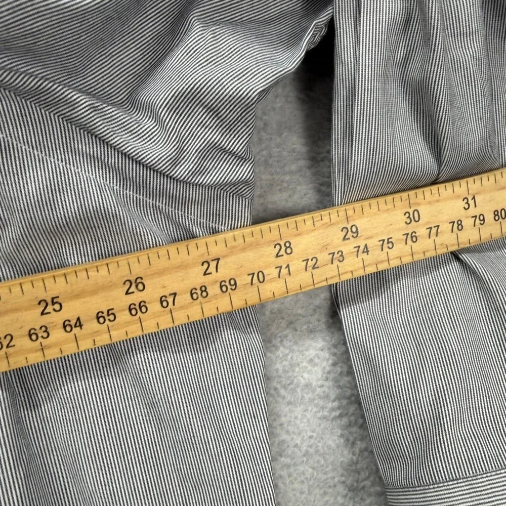 Polo Ralph Lauren Andrew‎ Shirt Mens 18 34/35 Grey Stripe Oxford Dress Retro Y2K